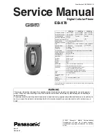 Preview for 1 page of Panasonic EBX70 - CELL PHONE Service Manual