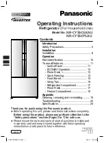 Panasonic ECONAVI NR-CY55CGKAU Operating Instructions Manual предпросмотр