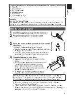 Preview for 9 page of Panasonic EH-SA31 Operating Instructions Manual