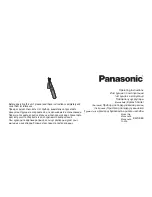 Panasonic EH-SE60 Operating Instructions Manual preview