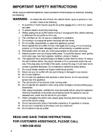 Preview for 2 page of Panasonic EH3012 - AIR PURIFIER-PHCC Operating Instructions Manual