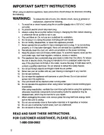 Preview for 2 page of Panasonic EH3015 - AIR PURIFIER-PHCC Operating Instructions Manual