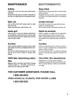 Preview for 9 page of Panasonic EH3015 - AIR PURIFIER-PHCC Operating Instructions Manual