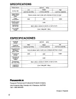 Preview for 12 page of Panasonic EH3015 - AIR PURIFIER-PHCC Operating Instructions Manual