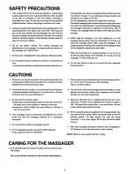 Preview for 4 page of Panasonic EP1005 - MASSAGE LOUNGER Operating Instructions Manual