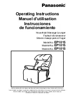 Panasonic EP1015 - MASSAGE LOUNGER - MULTI-LANG Operating Instructions Manual preview