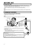 Preview for 8 page of Panasonic EP1017 - MASSAGE LOUNGER Operating Instructions Manual