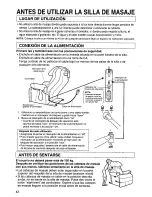 Preview for 42 page of Panasonic EP1022 - MASSAGE LOUNGER Operating Instructions Manual