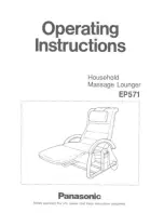 Panasonic EP571 - MASSAGE LOUNGER Operating Instructions Manual preview