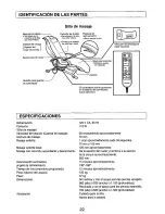 Preview for 22 page of Panasonic EP573 - MASSAGE LOUNGER Operating Instructions Manual