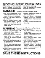 Preview for 2 page of Panasonic ER-153 Operating Instructions Manual