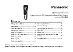 Preview for 1 page of Panasonic ER-GB62 Operating Instructions Manual