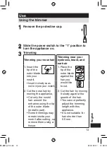 Предварительный просмотр 13 страницы Panasonic ER-GN20 Operating Instructions Manual