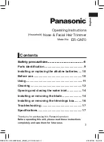 Предварительный просмотр 3 страницы Panasonic ER-GN70 Operating Instructions Manual