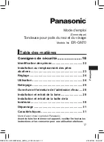 Предварительный просмотр 17 страницы Panasonic ER-GN70 Operating Instructions Manual