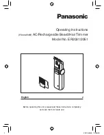 Panasonic ER2031 Operating Instructions Manual preview