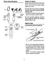 Preview for 2 page of Panasonic ES-113 Operating Instructions Manual