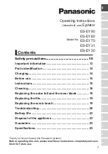 Preview for 8 page of Panasonic ES-EY30A-V503 Operating Instructions Manual