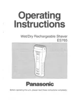 Panasonic ES765S Operating Instructions Manual preview