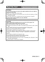 Предварительный просмотр 3 страницы Panasonic ET-D3QS400 Operating Instructions Manual