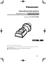 Preview for 1 page of Panasonic ET-D75LE90 Operating Instructions Manual