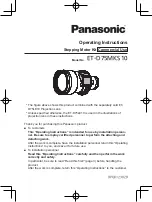 Panasonic ET-D75MRS10 Operating Instructions Manual preview