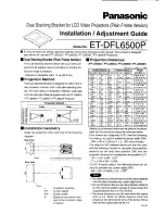 Preview for 1 page of Panasonic ET-DFL6500P Installation Manual