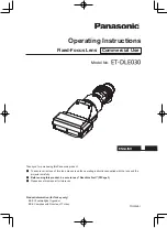 Panasonic ET-DLE030 Operating Instruction preview