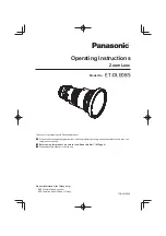 Panasonic ET-DLE085 Operating Instructions Manual предпросмотр