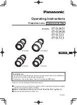 Panasonic ET-ELT22 Operating Instructions Manual preview