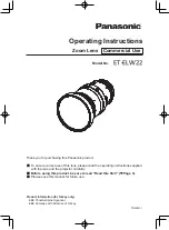 Предварительный просмотр 1 страницы Panasonic ET-ELW22 Operating Instructions Manual