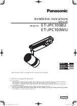 Preview for 1 page of Panasonic et-jpc100bu Installation Instructions Manual