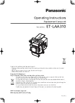 Предварительный просмотр 1 страницы Panasonic ET-LAA310 Operating Instructions