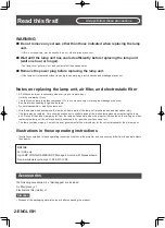 Предварительный просмотр 2 страницы Panasonic ET-LAA310 Operating Instructions