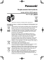 Preview for 1 page of Panasonic ET-LAB80 Replacement Instructions