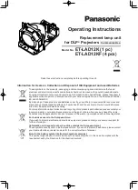 Preview for 1 page of Panasonic ET-LAD12K Operating Instructions