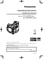 Panasonic ET-LAD70 Operating Instructions Manual preview