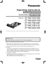 Panasonic ET-MCYDV100 Operating Instructions Manual preview