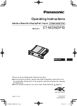 Panasonic ET-MDNDP10 Operating Instructions Manual preview