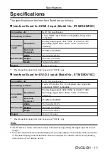 Preview for 11 page of Panasonic ET-MDNDV10 Operating Instructions Manual