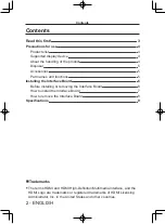 Preview for 2 page of Panasonic ET-MDNHM10 Operating Instructions Manual