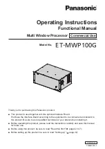 Panasonic ET-MWP100G Operating Instructions Manual preview