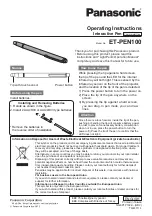 Preview for 1 page of Panasonic ET-PEN100 Operating Instructions