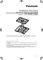 Preview for 1 page of Panasonic ET-PKD120H Installation Instructions Manual