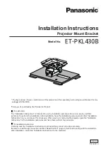 Preview for 1 page of Panasonic ET-PKL430B ET-PKL100S Installation Instructions Manual