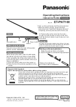 Preview for 1 page of Panasonic ET-PNT100 Operating Instructions