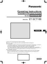 Panasonic ET-SCT100 Operating Instructions Manual preview