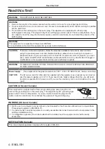 Preview for 4 page of Panasonic ET-YFB200G Operating Instructions Manual