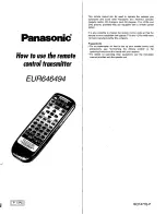 Panasonic EUR646494 How To Use Manual preview