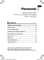 Предварительный просмотр 5 страницы Panasonic EW-DJ11 Operating Instructions Manual